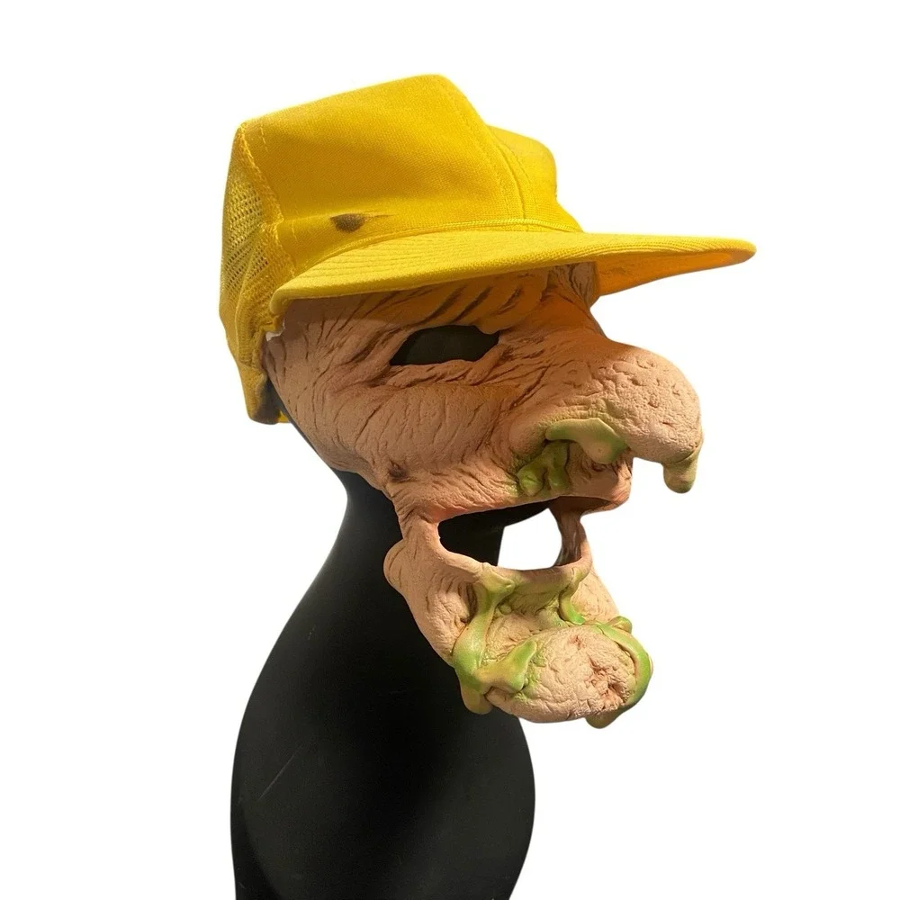 Gross Sludgy Old Man Mucous Hat Handmade Mask Halloween Geezer Gag Novelty Fun